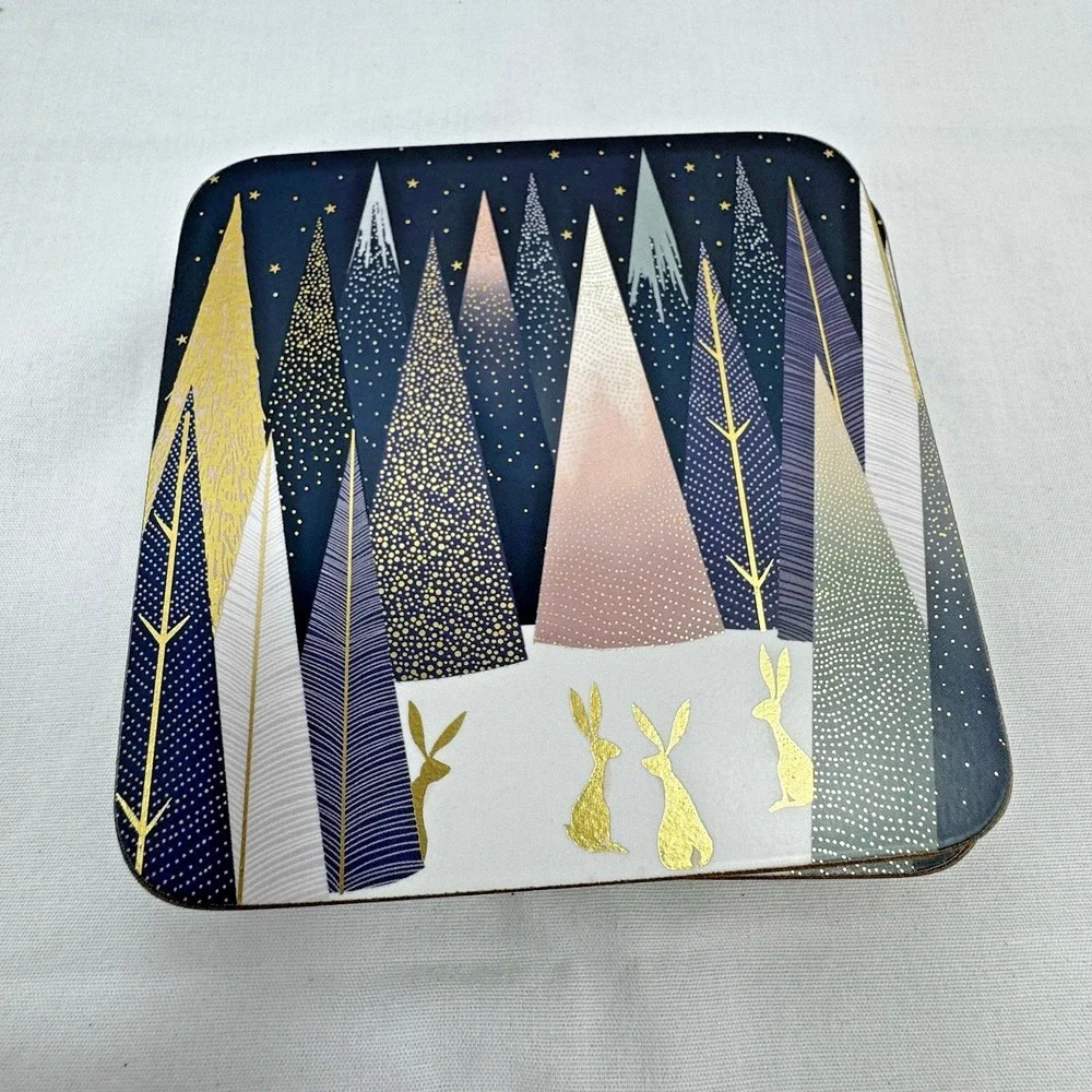 Pimpernel Sara Miller London Frosted Pines Coaster | Christmas Winter Forest